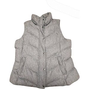 GAP Winter Edition Quilted Vest – Gray Chevron, Faux Fur Lined, Size L